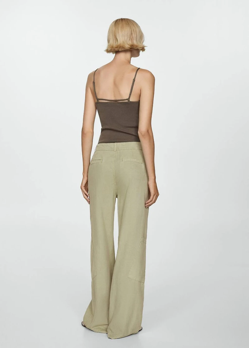 Lyocell pants with adjustable drawstring