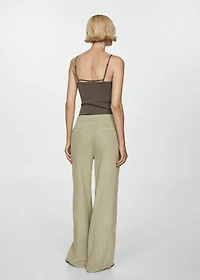 Lyocell pants with adjustable drawstring