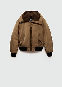 Bomber jacket with fleece lining