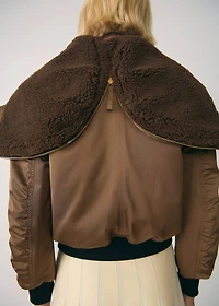 Bomber jacket with fleece lining