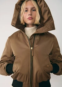Bomber jacket with fleece lining