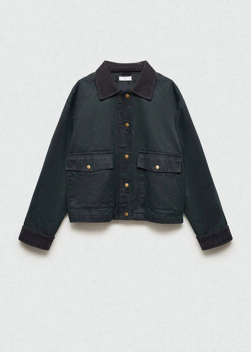 Waxed-effect short barn jacket