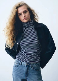 Waxed-effect short barn jacket
