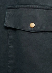 Waxed-effect short barn jacket