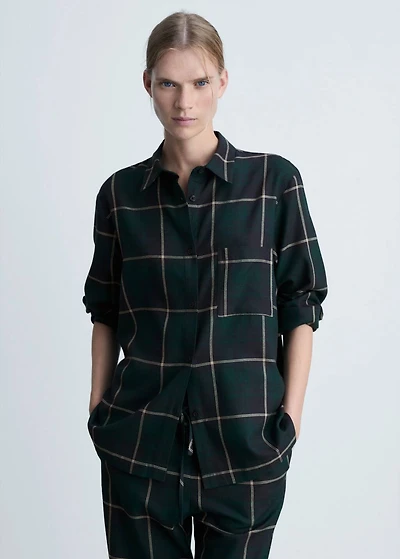 Check flannel pyjama shirt