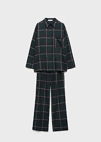 Check flannel pyjama shirt