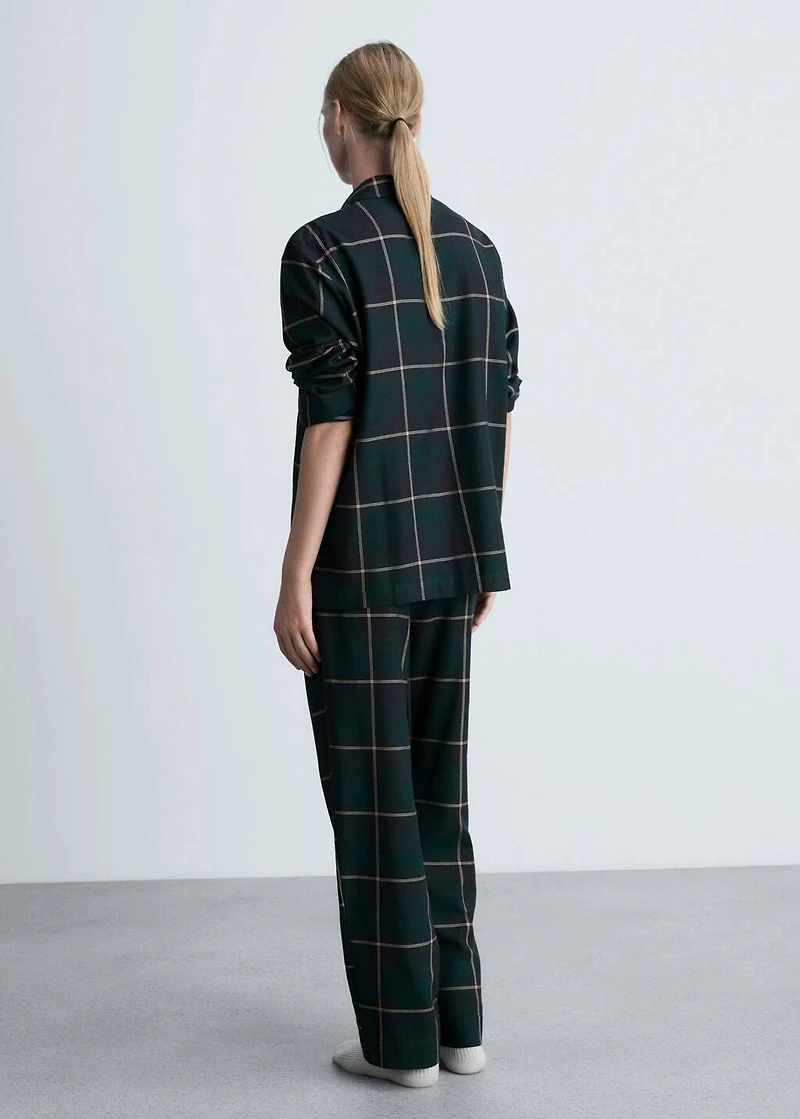 Check flannel pyjama shirt