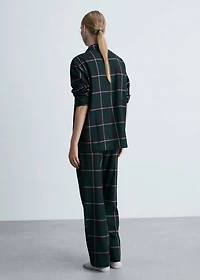 Check flannel pyjama shirt