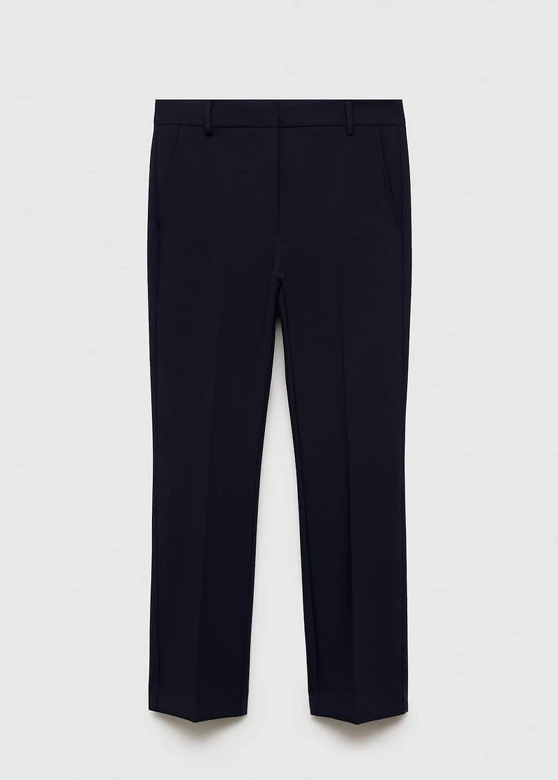 Straight-fit pleated pants