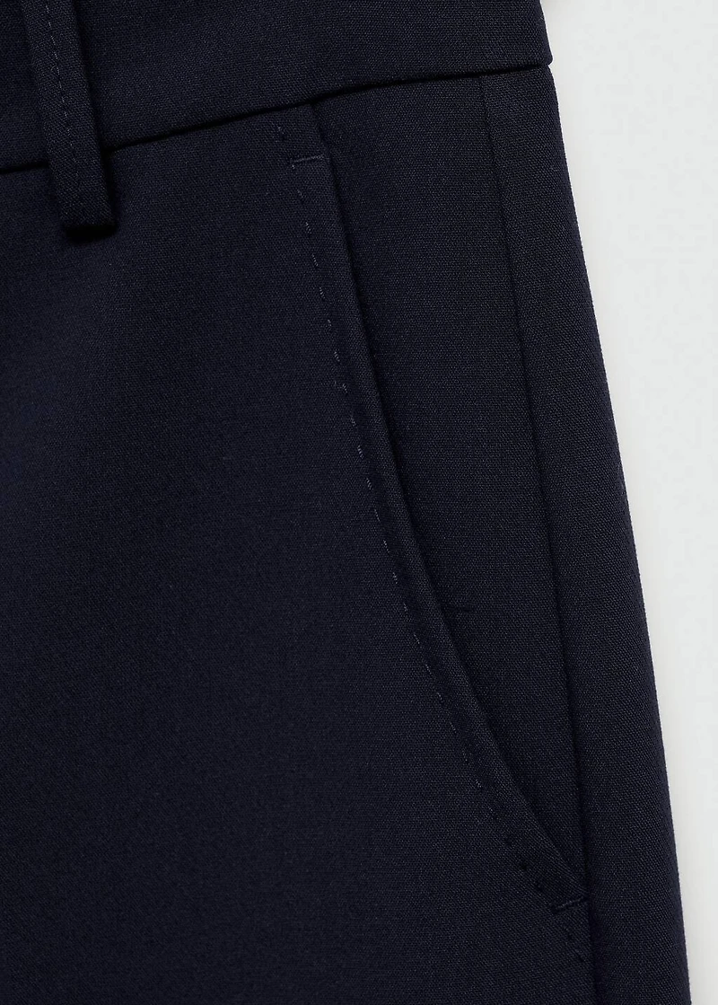 Straight-fit pleated pants