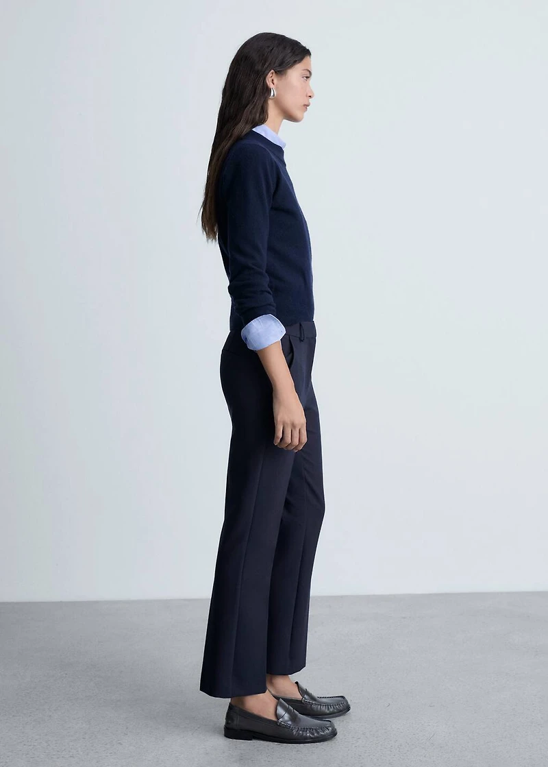 Straight-fit pleated pants