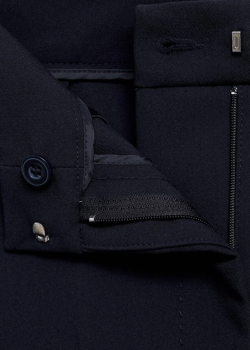 Straight-fit pleated pants