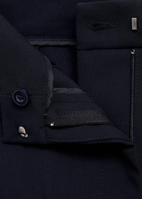 Straight-fit pleated pants