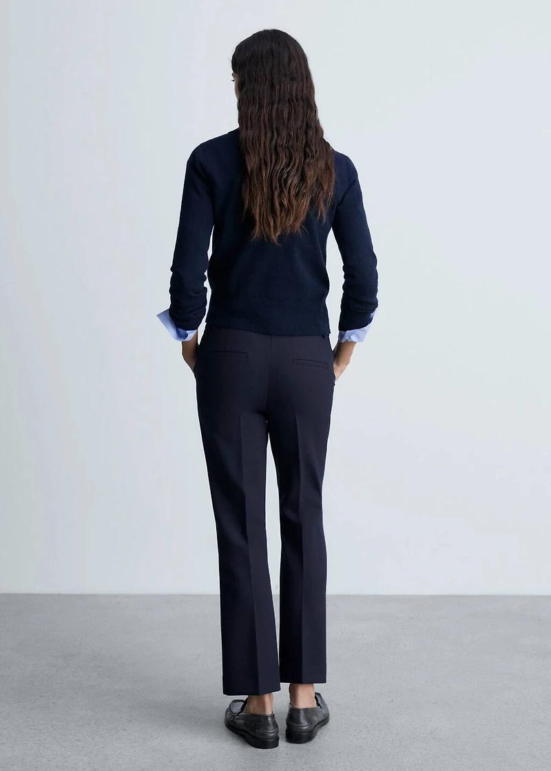 Straight-fit pleated pants