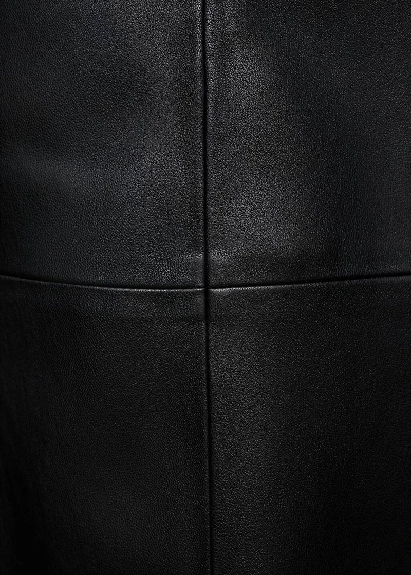 Leather-effect midi-skirt