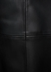 Leather-effect midi-skirt