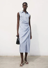 Draped shirt dress