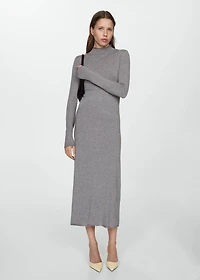 Perkins-neck knitted dress
