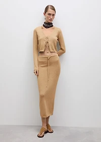 Knitted cardigan with bow