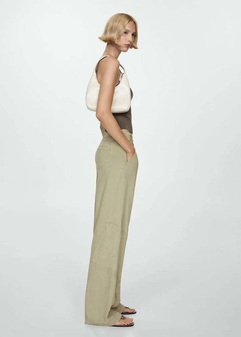 Lyocell pants with adjustable drawstring