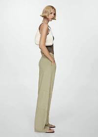 Lyocell pants with adjustable drawstring