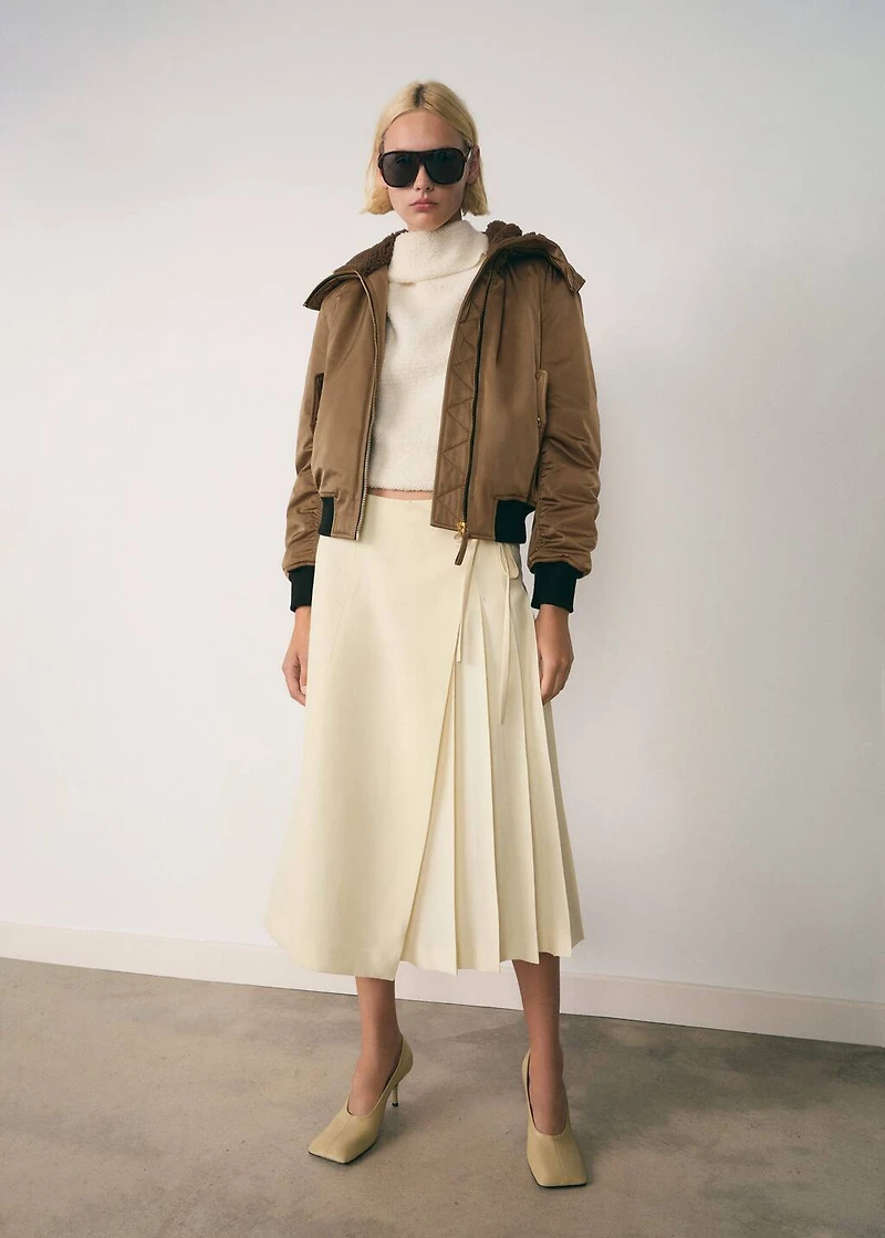 Bomber jacket with fleece lining