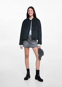 Waxed-effect short barn jacket