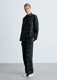 Check flannel pyjama shirt