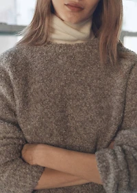 Round-neck bouclé sweater