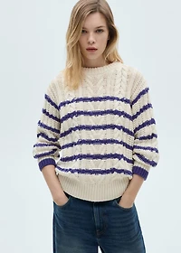 Striped braided sweater