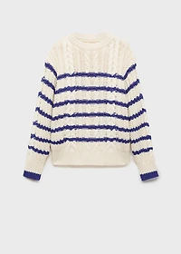 Striped braided sweater