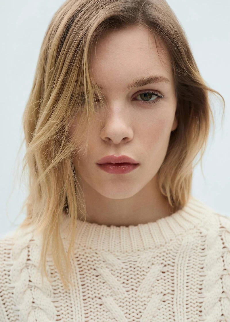 Striped braided sweater