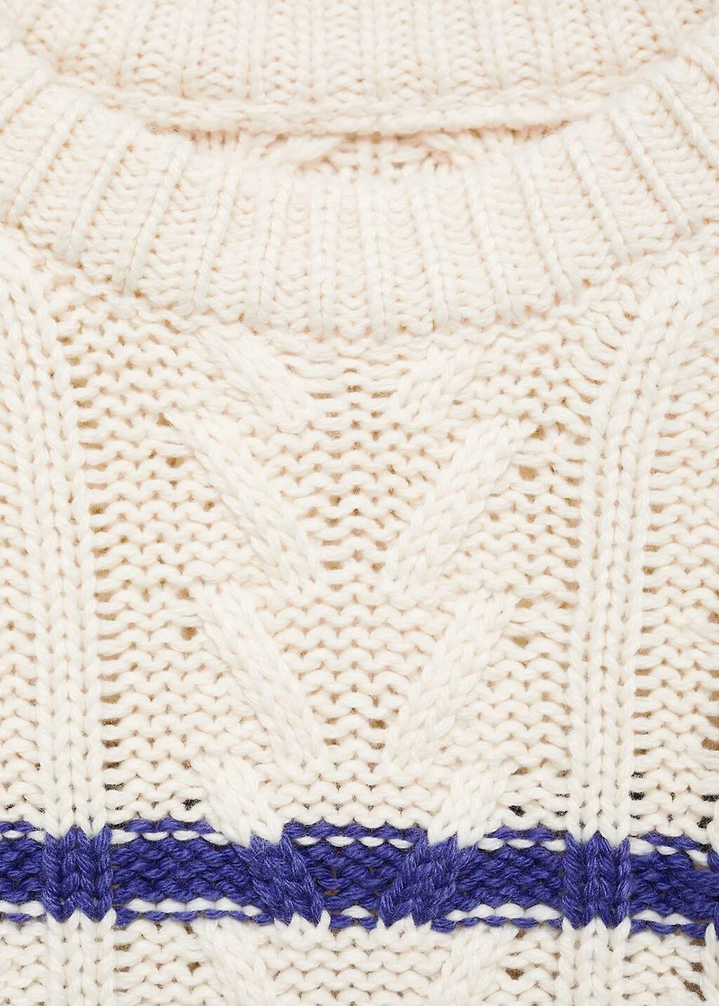 Striped braided sweater