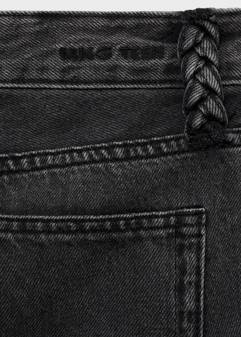 Straight-fit jeans with braided belt loops