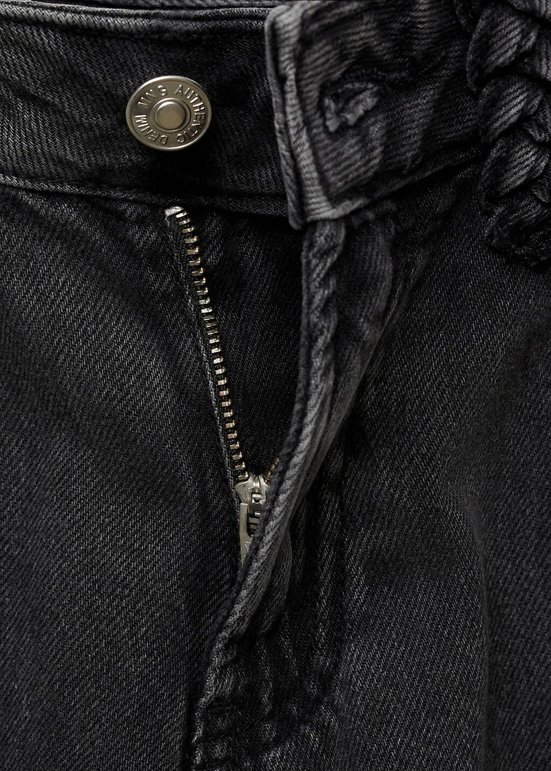 Straight-fit jeans with braided belt loops