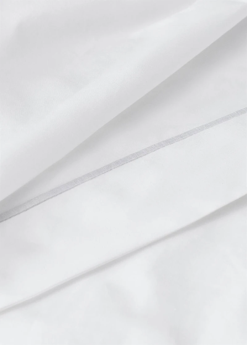 Cotton percale duvet cover with scalloped detail for 180/200 cm bed