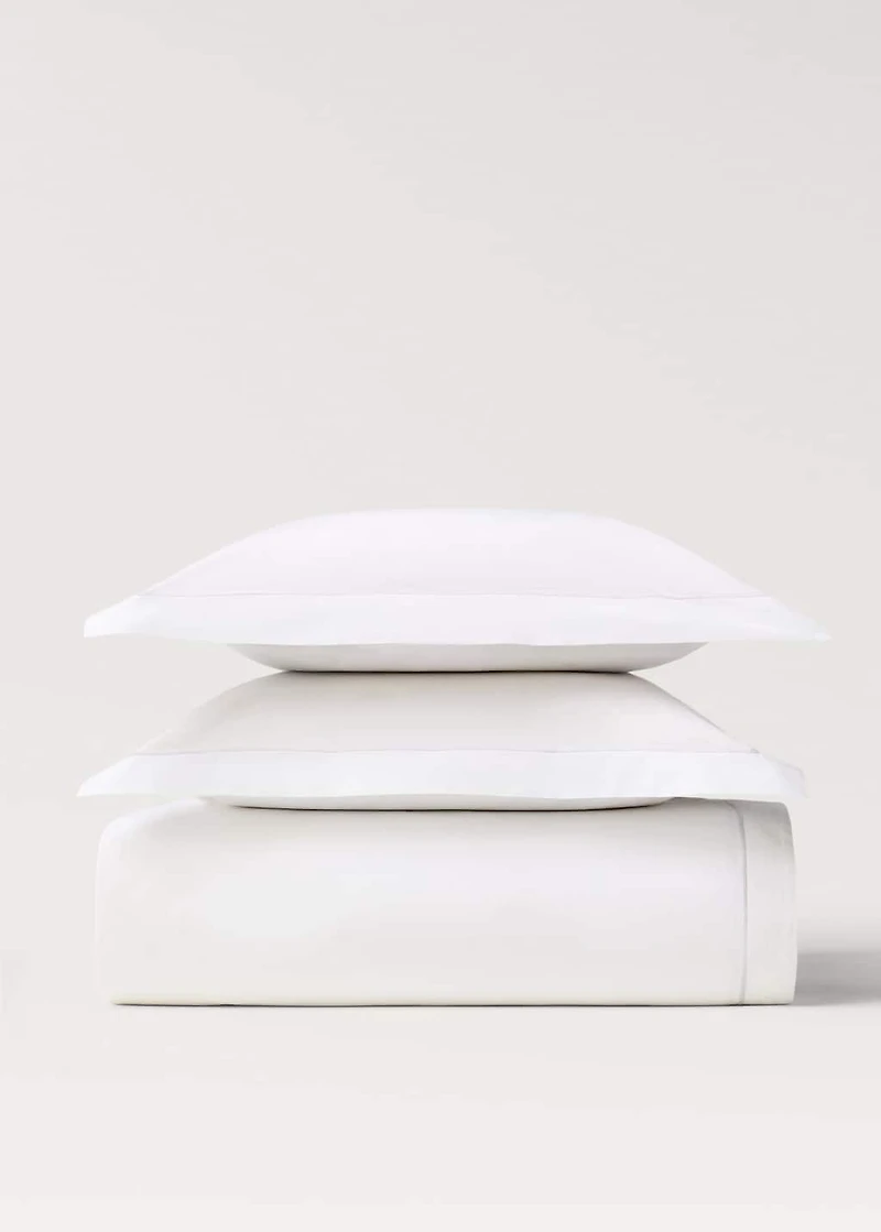 Cotton percale duvet cover with scalloped detail for 180/200 cm bed