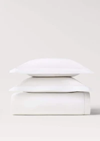 Cotton percale duvet cover with scalloped detail for 180/200 cm bed