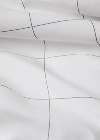 Cotton percale reversible striped duvet cover for / cm bed
