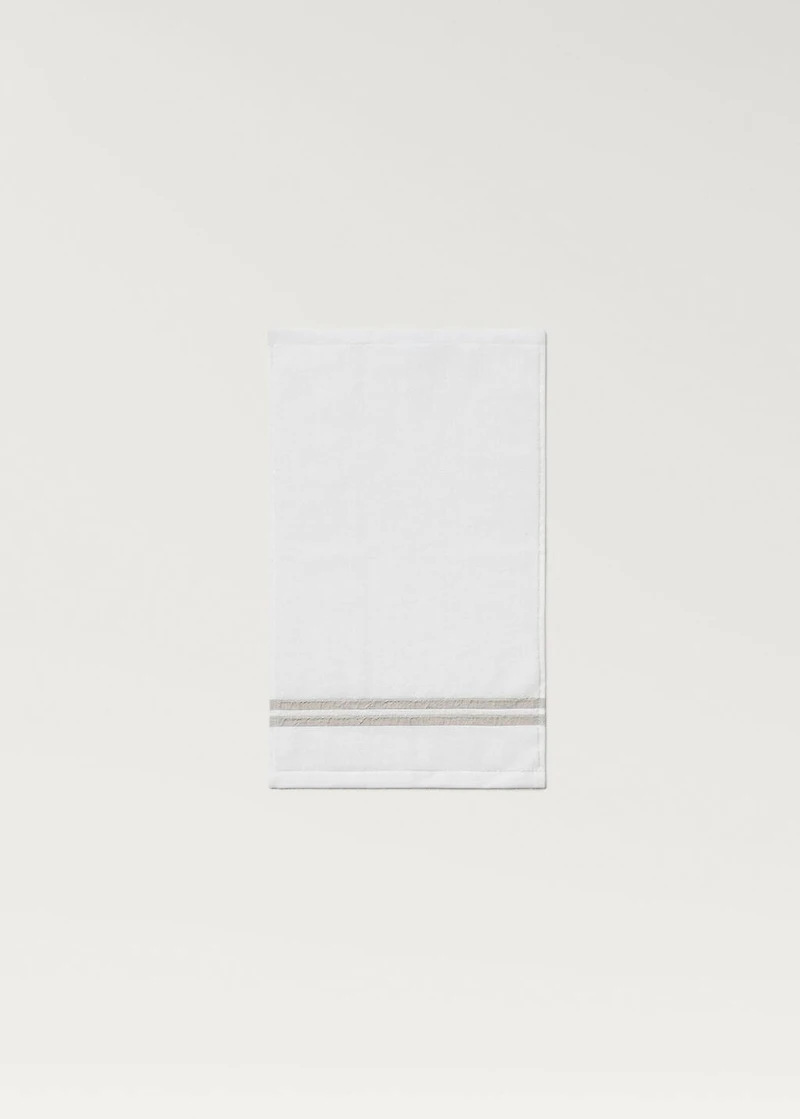 Linen hand towel with contrasting trim