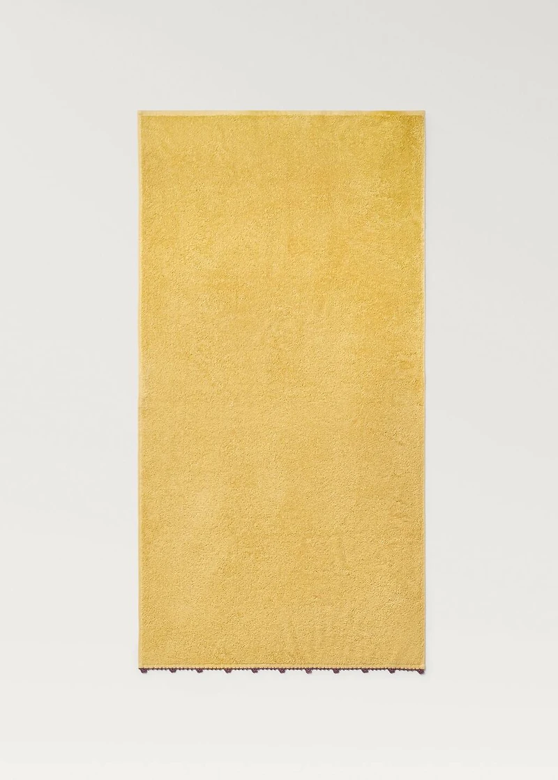 Children's bath towel with crochet trim