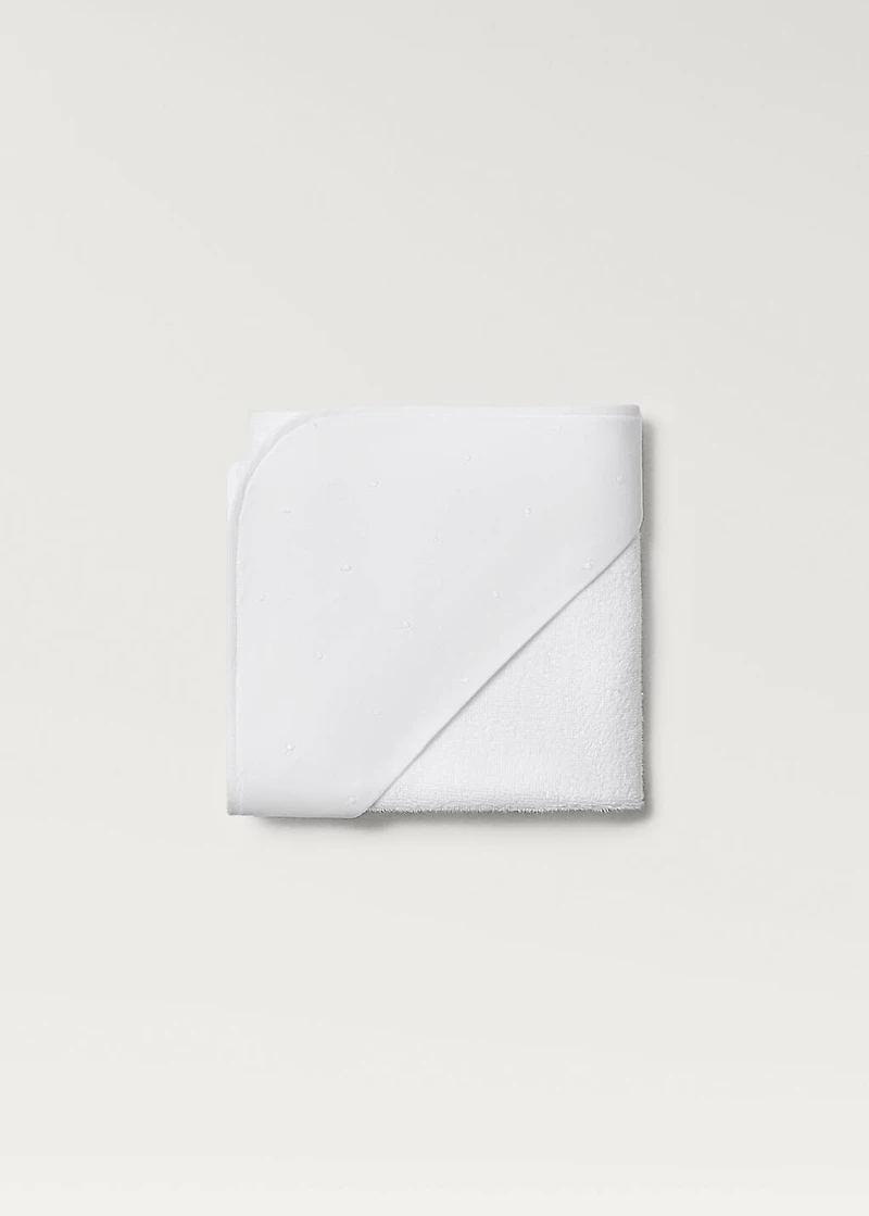 Embroidered children’s bath towel with hood
