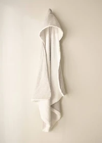 Children's bath towel with two-tone stripes