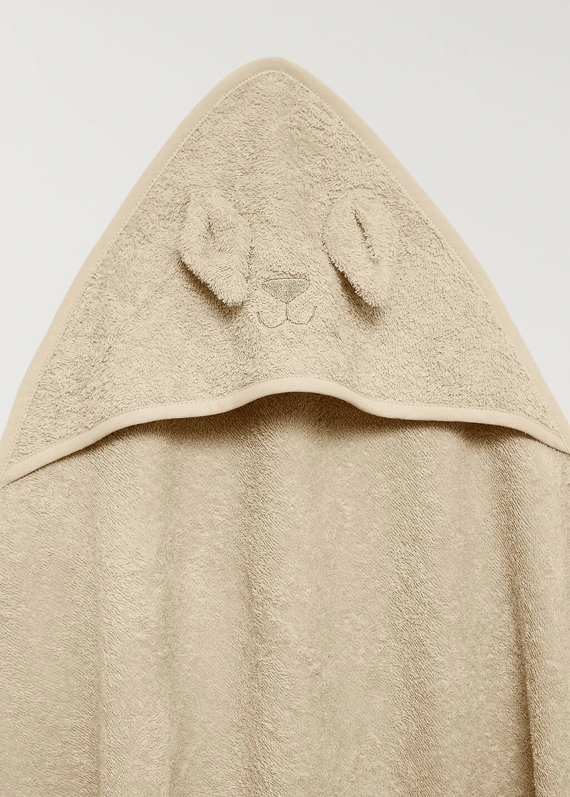Children's terry bath towel with ears