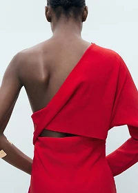 Asymmetric draped gown