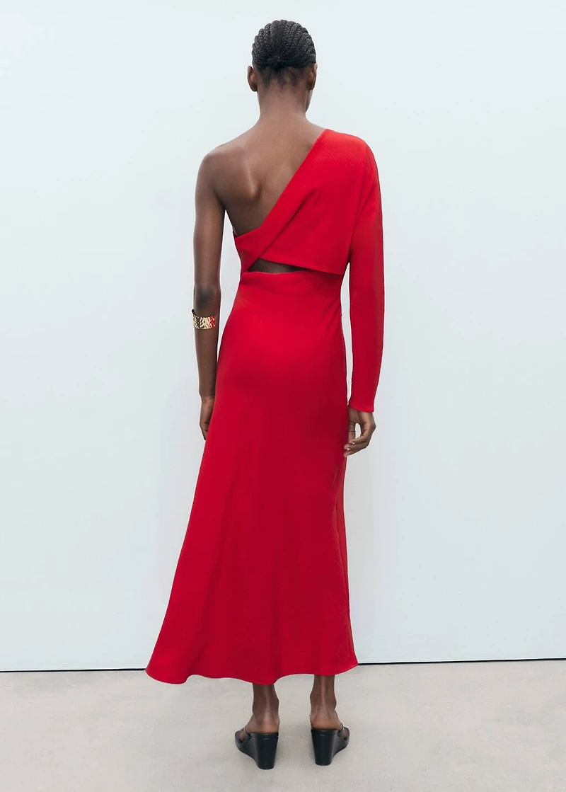 Asymmetric draped gown