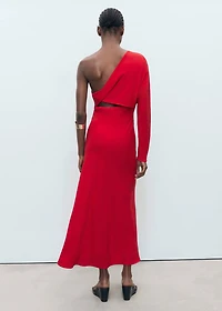 Asymmetric draped gown