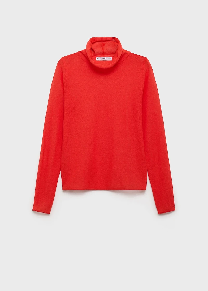 Semi-transparent turtleneck sweater
