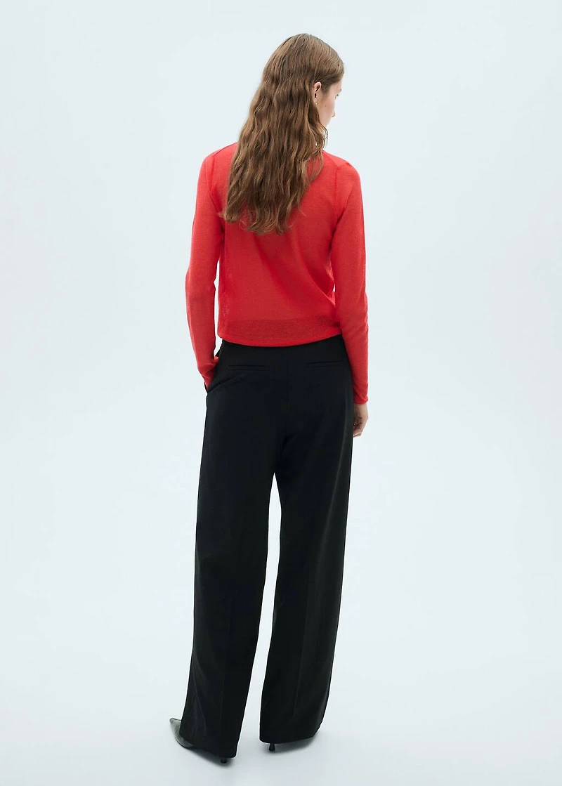 Semi-transparent turtleneck sweater