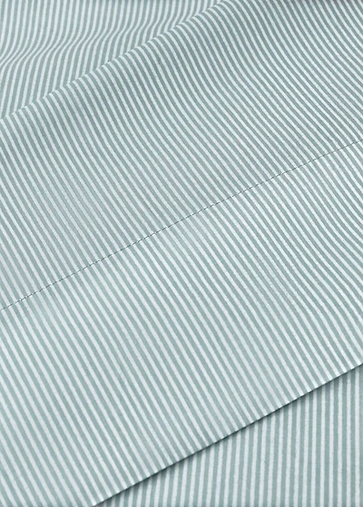 Cotton percale striped top sheet for crib